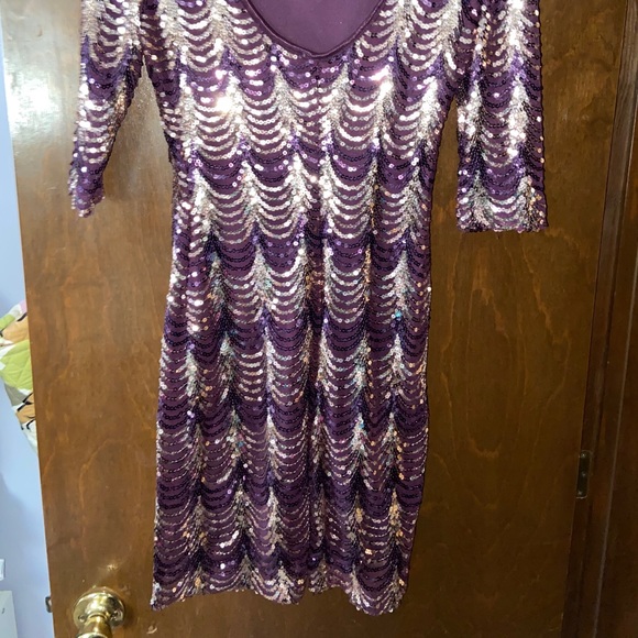 Purple Sequin Dress - Picture 5 of 7